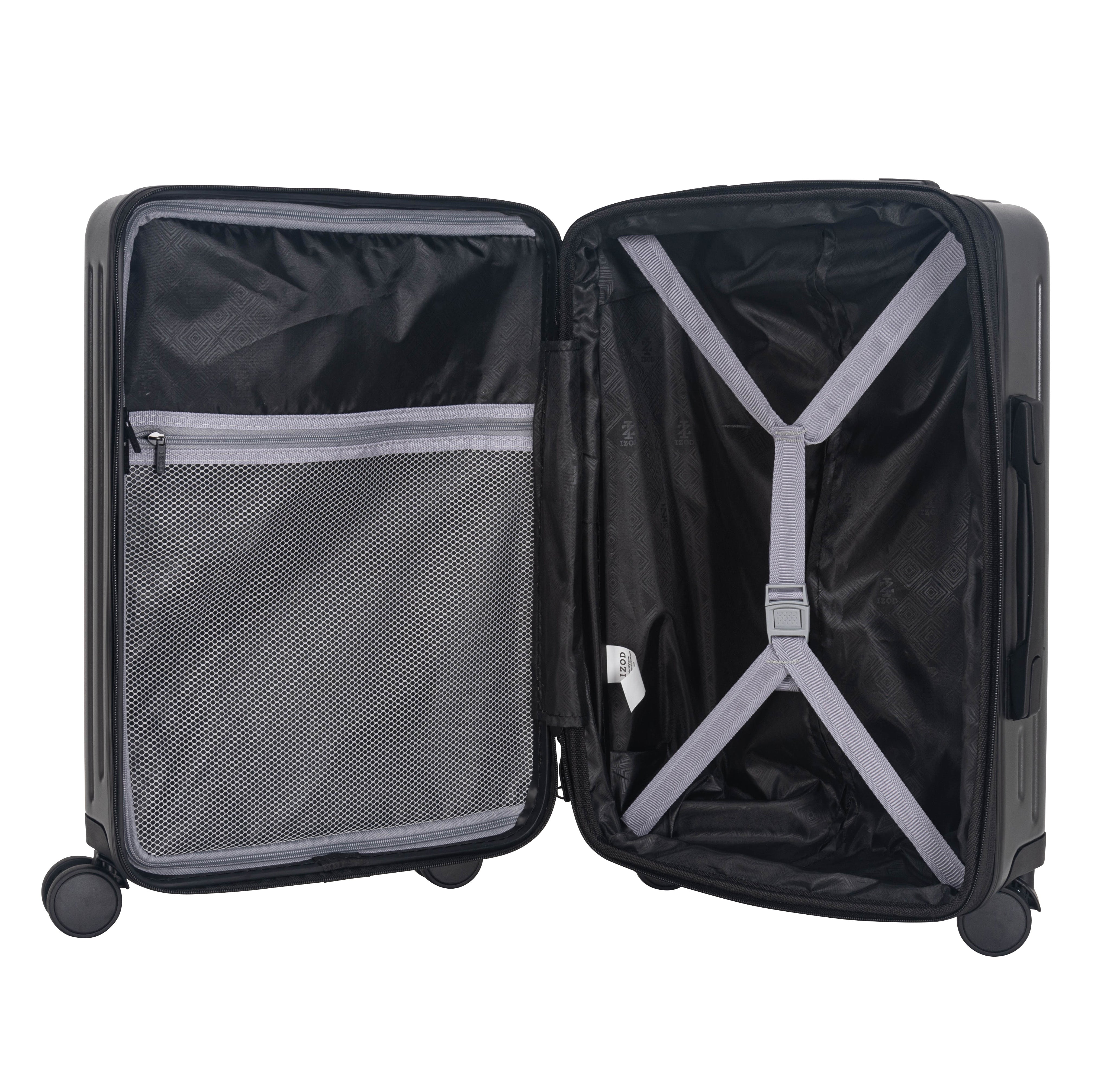IZOD ISLA 3-Piece Luggage Set – Lightweight ABS Hard Shell Suitcases with 360° Spinner Wheels, Telescopic Handle & Expandable Design (28”/24”/20”)