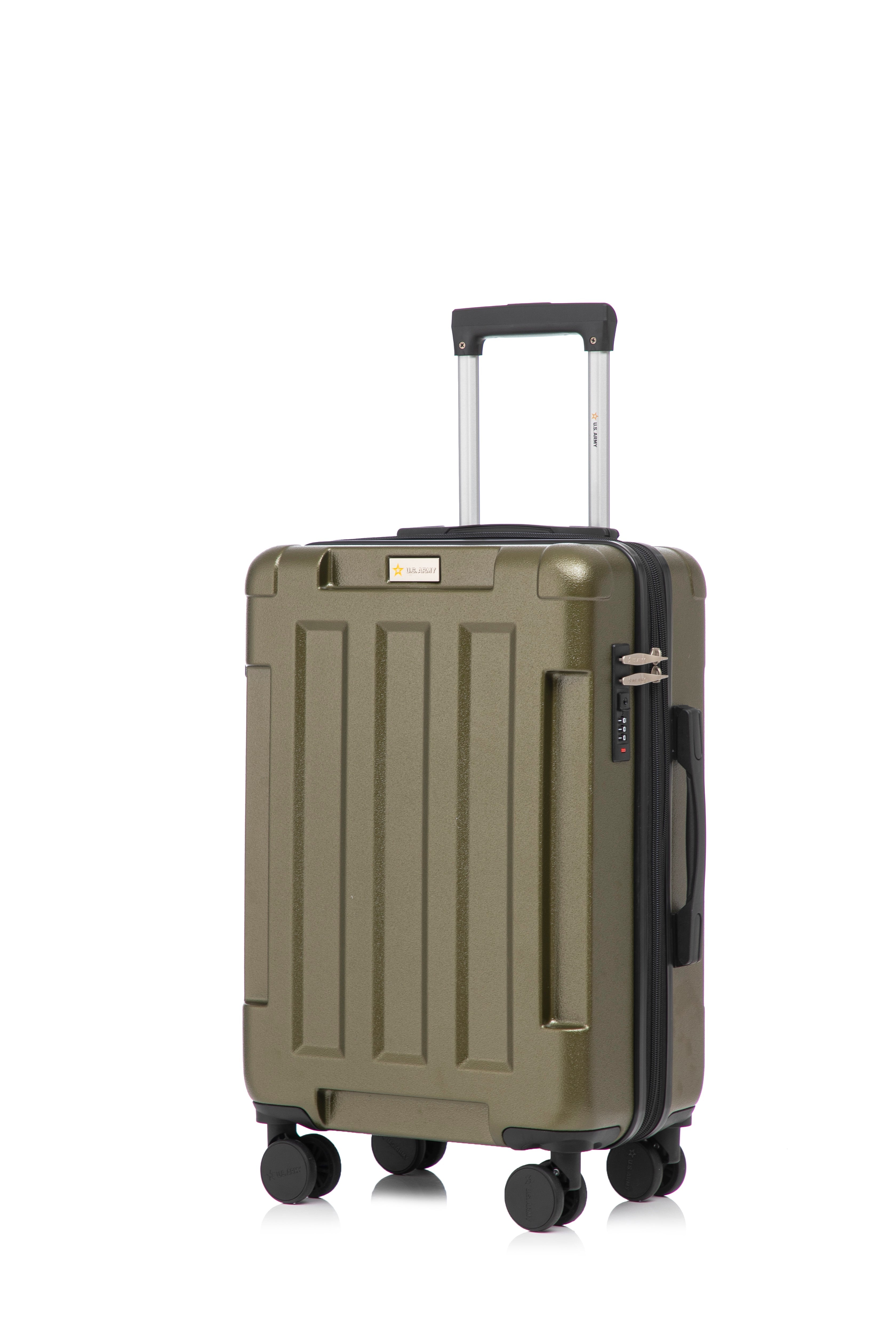 US Army Hawk 3-Piece Luggage Set – Lightweight Expandable ABS Hard Shell Suitcases with Spinner Wheels & Logo Print (28”/24”/20”) – Military Travel Collection