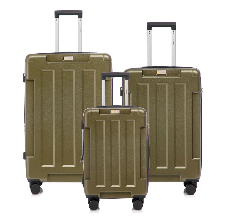 US Army Hawk 3-Piece Luggage Set – Lightweight Expandable ABS Hard Shell Suitcases with Spinner Wheels & Logo Print (28”/24”/20”) – Military Travel Collection