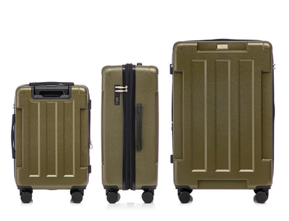 US Army Hawk 3-Piece Luggage Set – Lightweight Expandable ABS Hard Shell Suitcases with Spinner Wheels & Logo Print (28”/24”/20”) – Military Travel Collection