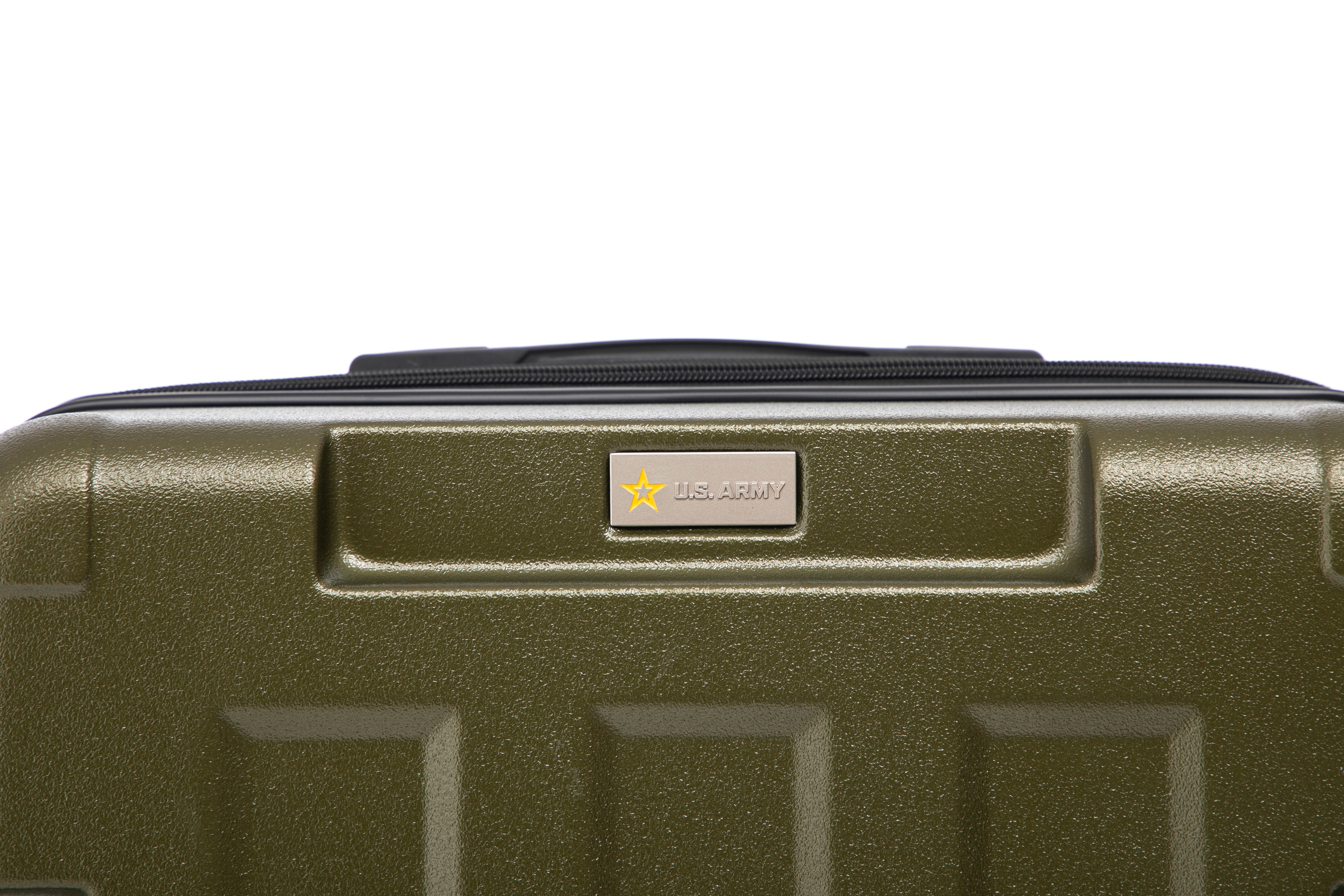 US Army Hawk 3-Piece Luggage Set – Lightweight Expandable ABS Hard Shell Suitcases with Spinner Wheels & Logo Print (28”/24”/20”) – Military Travel Collection
