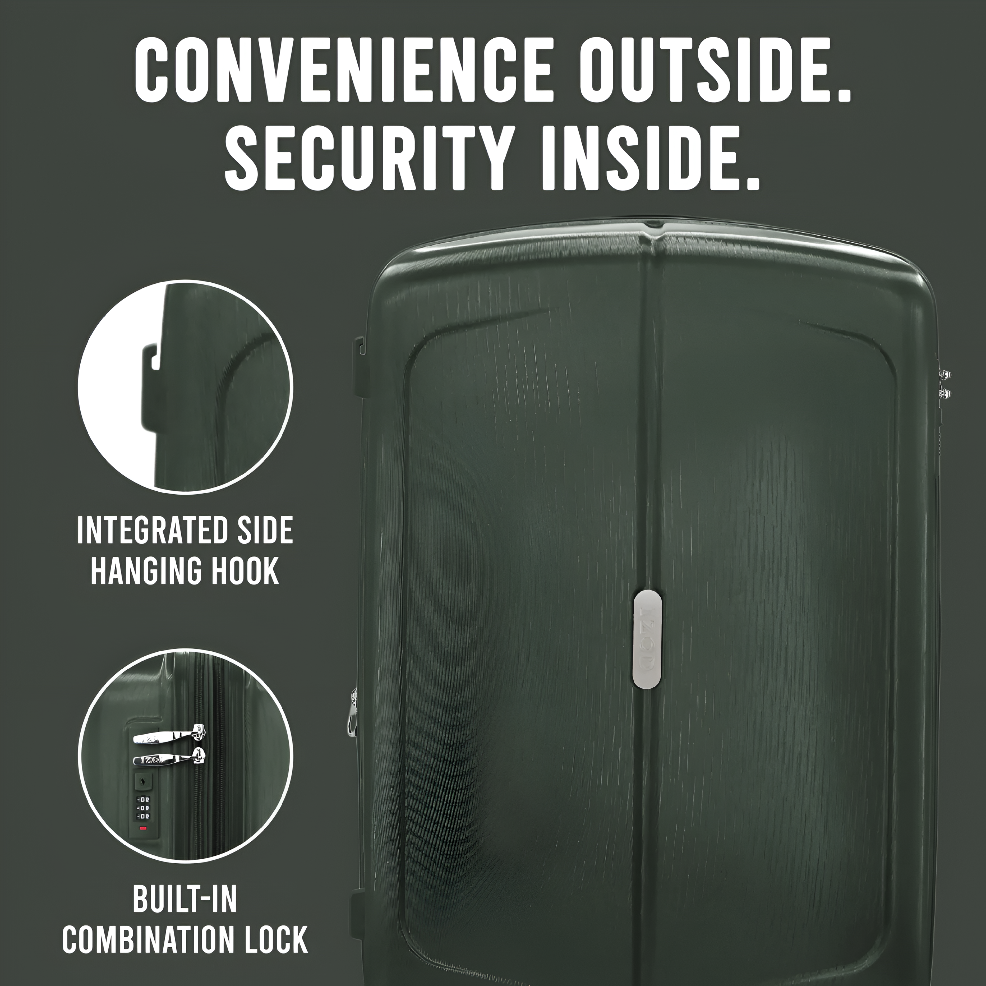 IZOD Mateo 20-Inch Carry-On Luggage – Lightweight Expandable ABS Hardside Suitcase with 360° Dual Spinner Wheels & Built-In Combo Lock