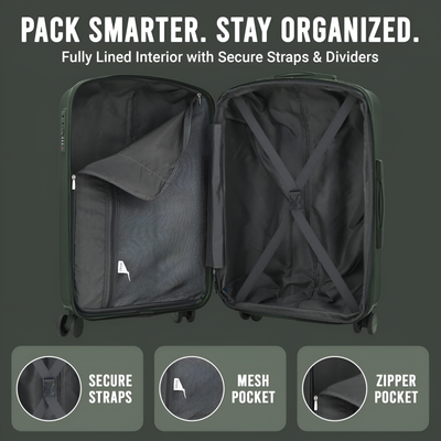IZOD Mateo 20-Inch Carry-On Luggage – Lightweight Expandable ABS Hardside Suitcase with 360° Dual Spinner Wheels & Built-In Combo Lock