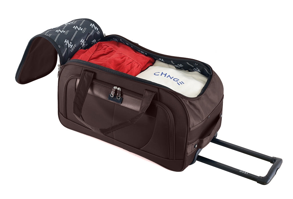 IZOD Carol Lightweight Soft Shell Rolling Duffel Bag with Wheels and Telescopic Handle – Travel-Ready Luggage Duffel