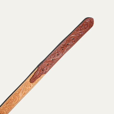 Hand-Tooled Morning Glory Belt