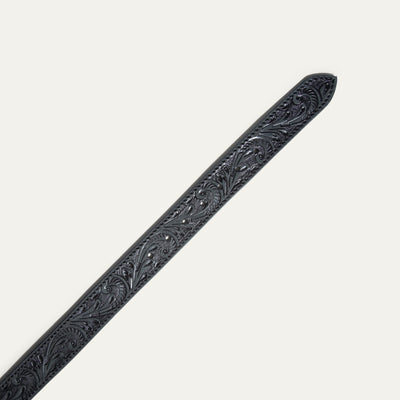 HAND-TOOLED MORNING GLORY JEAN BELT