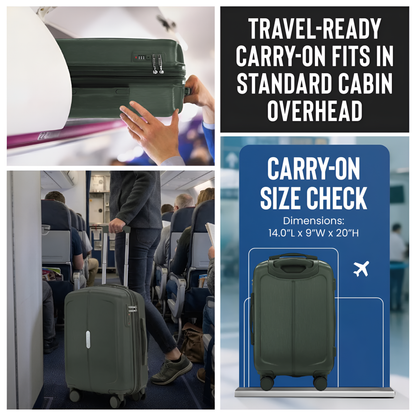 IZOD Mateo 20-Inch Carry-On Luggage – Lightweight Expandable ABS Hardside Suitcase with 360° Dual Spinner Wheels & Built-In Combo Lock