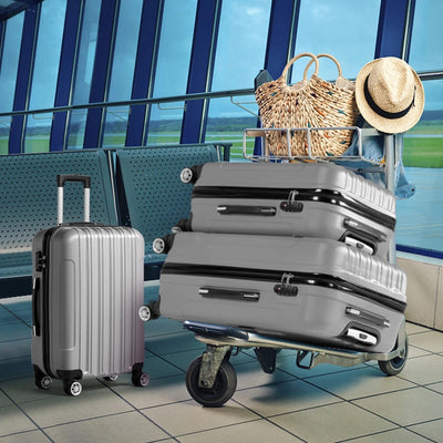 Mirage Danae Abs Hard Shell Lightweight 360 Dual Spinning Wheels Combo Lock 3 Piece Luggage Set