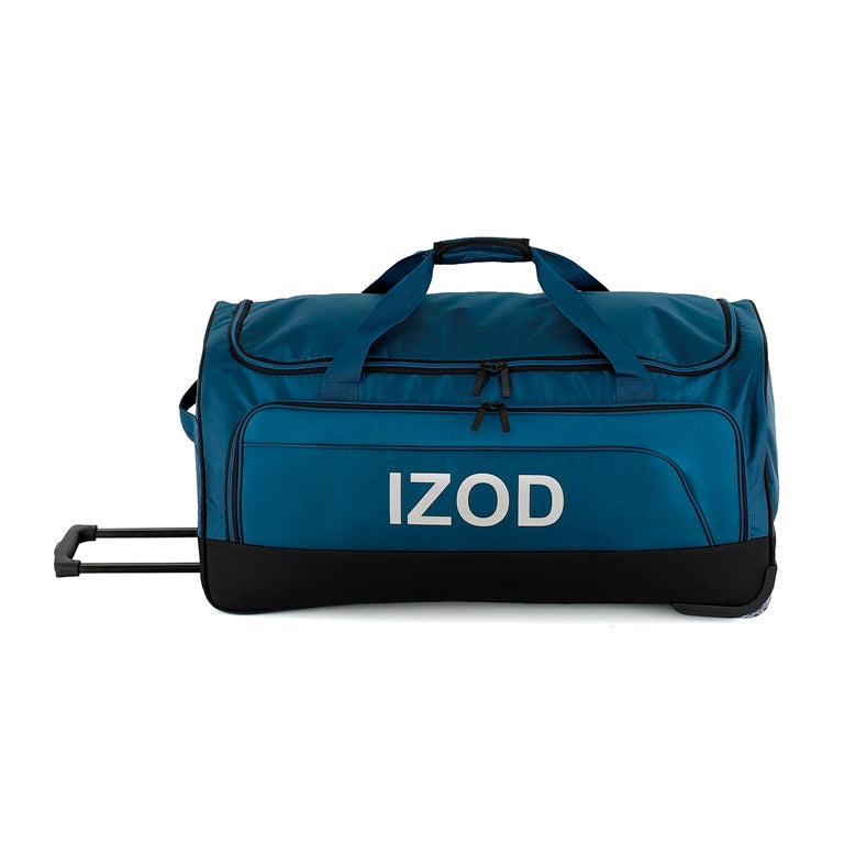 IZOD Katy Lightweight Soft Shell Rolling Duffel Bag with Wheels and Telescopic Handle – Travel-Ready Luggage Duffel