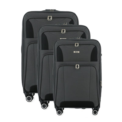 Casey Soft side Lightweight Expandable with 360° Dual Spinning Wheels and Combo Lock – Includes 28", 24", 20" 3-Piece Luggage Set