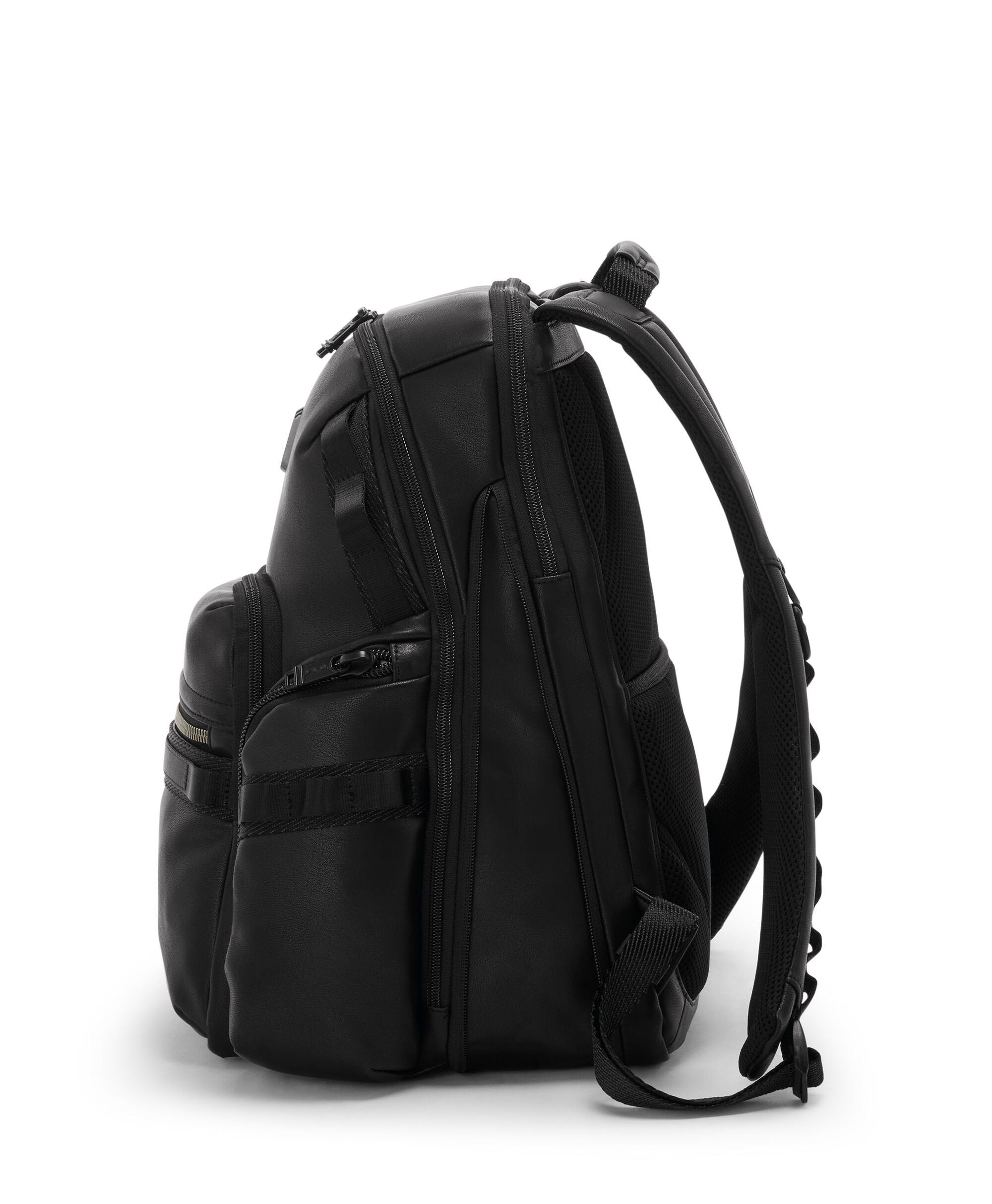 Tumi Alpha Bravo Navigation Leather Backpack Black side