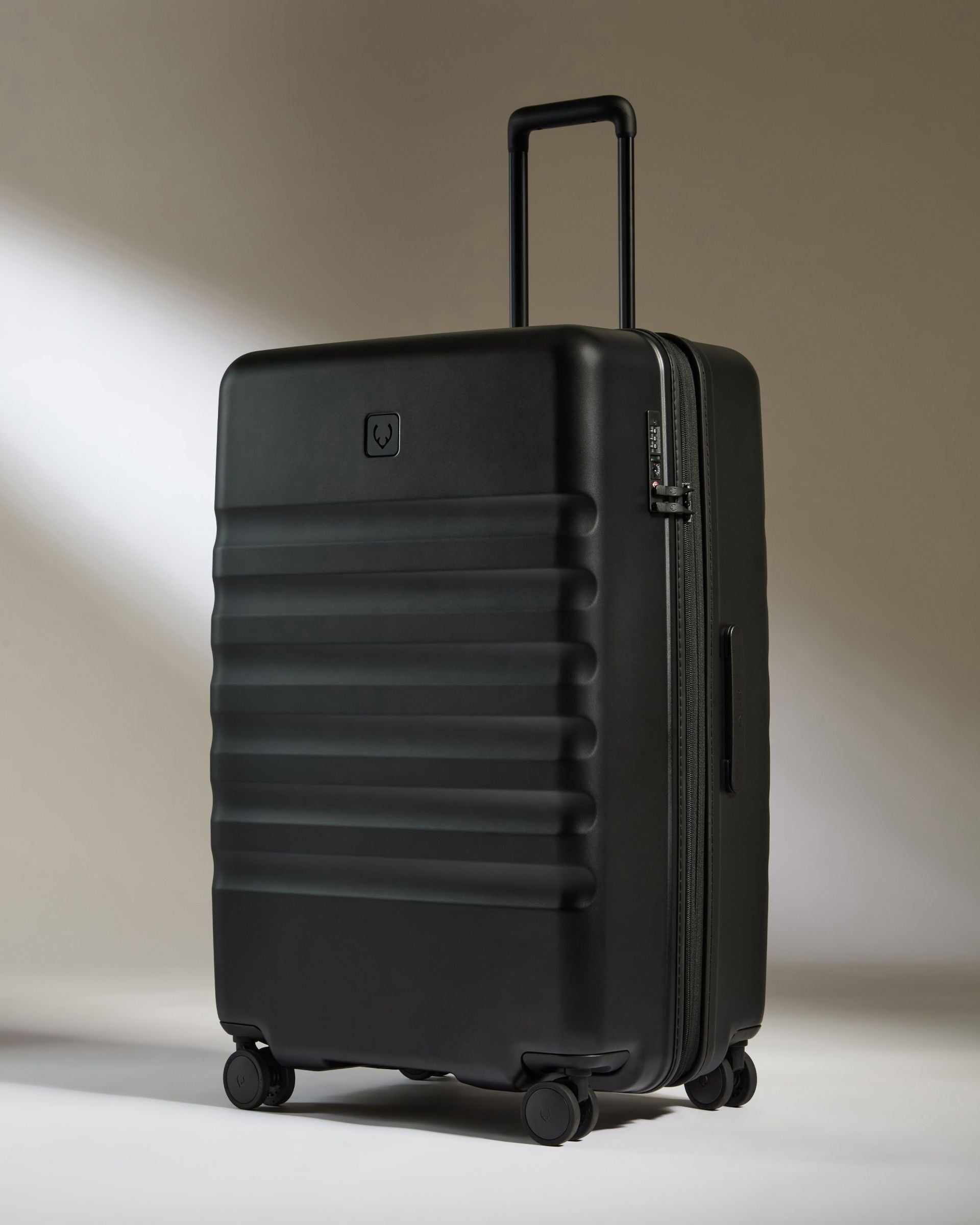 Carry-on with Pocket Luggage Set in Black - Icon Stripe