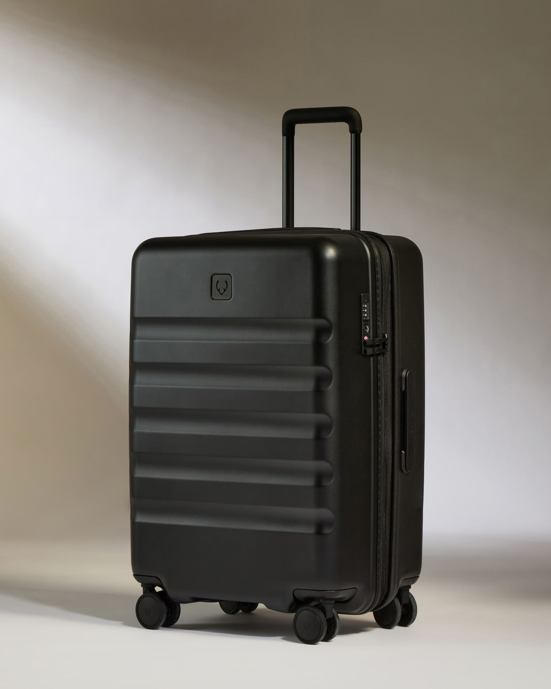 Carry-on with Pocket Luggage Set in Black - Icon Stripe