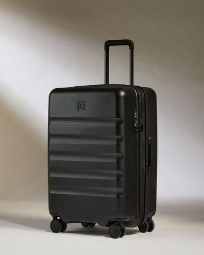 Carry-on with Pocket Luggage Set in Black - Icon Stripe