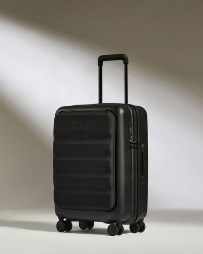 Carry-on with Pocket Luggage in Black - Icon Stripe