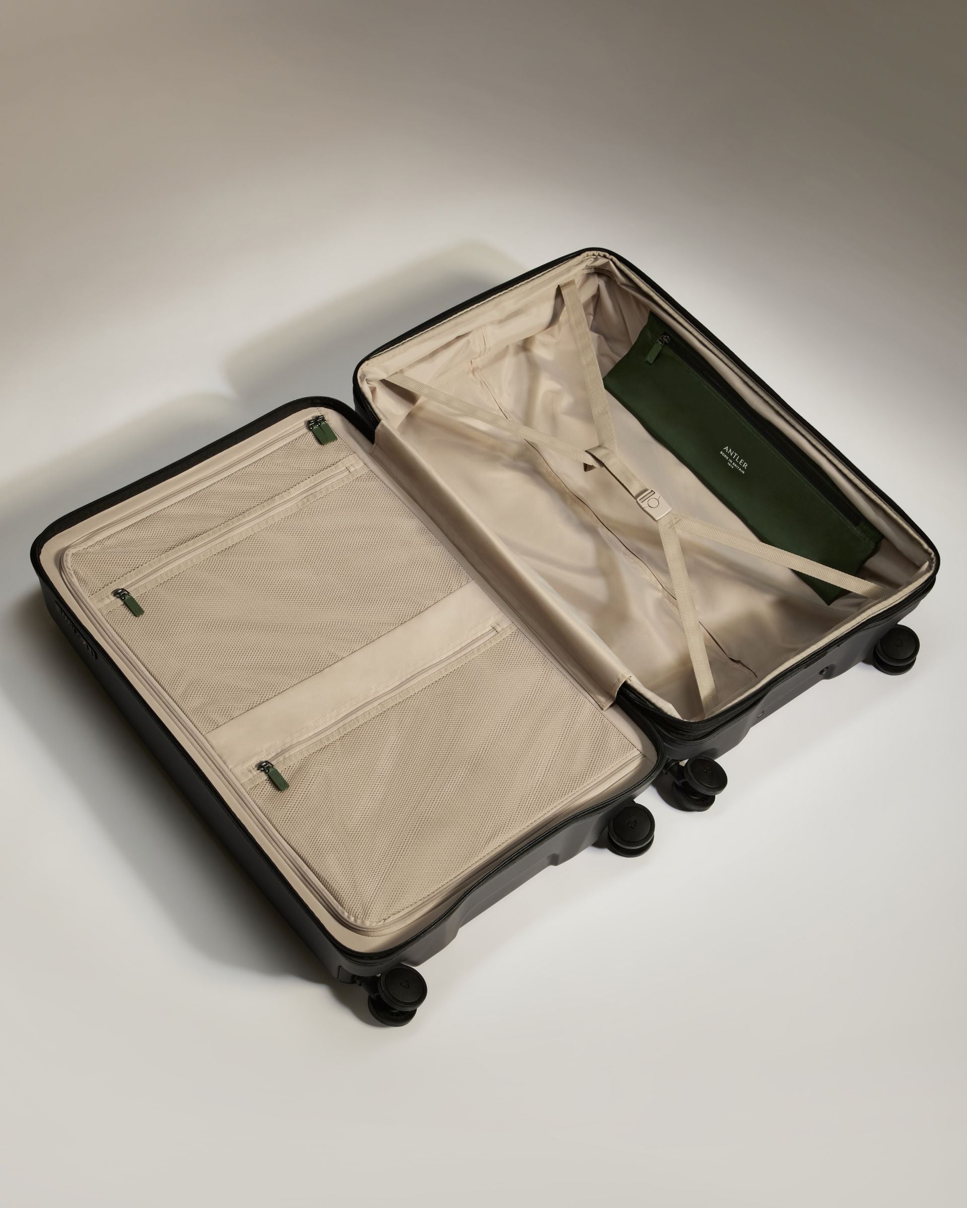 Carry-on with Pocket Luggage Set in Black - Icon Stripe