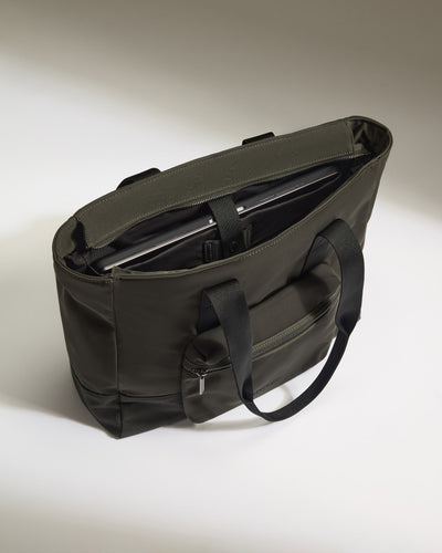 Icon Tote Bag in Dark Khaki Green