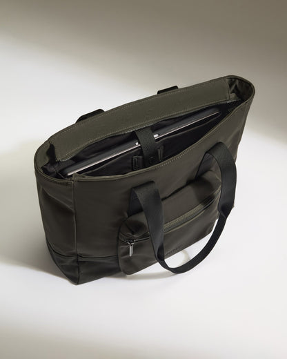 Icon Tote Bag in Dark Khaki Green