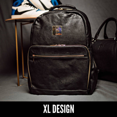 Black Leather Daily Commuter Bag XL