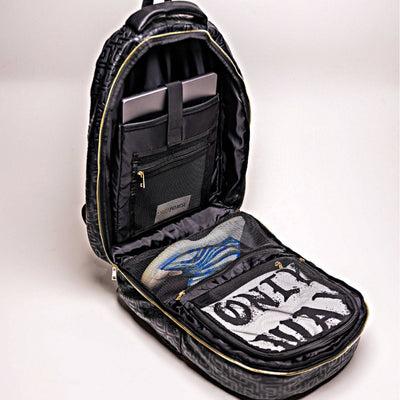 Black Monogram Leather Commuter Bag