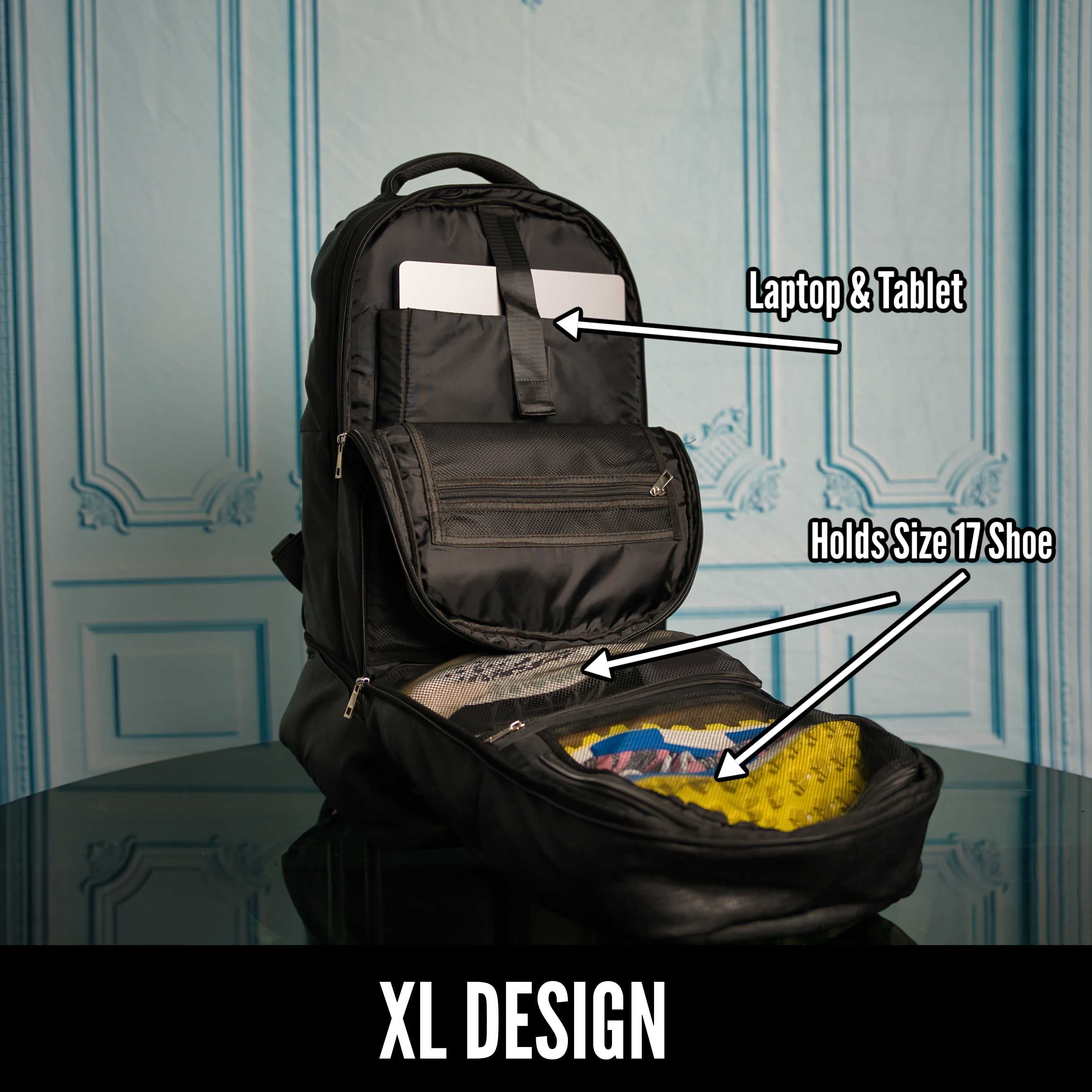 Black Leather Patented Carry-on Bag (XL Design) (Only 300 Made)