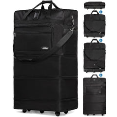 Gabbiano Collapsible 3 in 1 Expandable Luggage Rolling Duffle Bag With Enhanced Inline Wheels Rolling Luggage Large Suitcase for Men Women Foldable and Lightweight