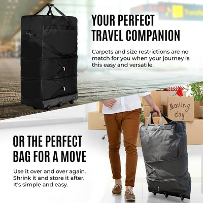 Gabbiano Collapsible Wheel Bag Heavy Duty Moving Bag 36"