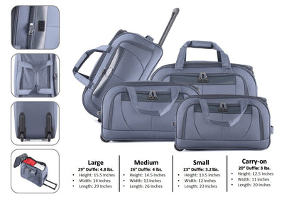 IZOD Carol Lightweight Soft Shell Rolling Duffel Bag with Wheels and Telescopic Handle – Travel-Ready Luggage Duffel