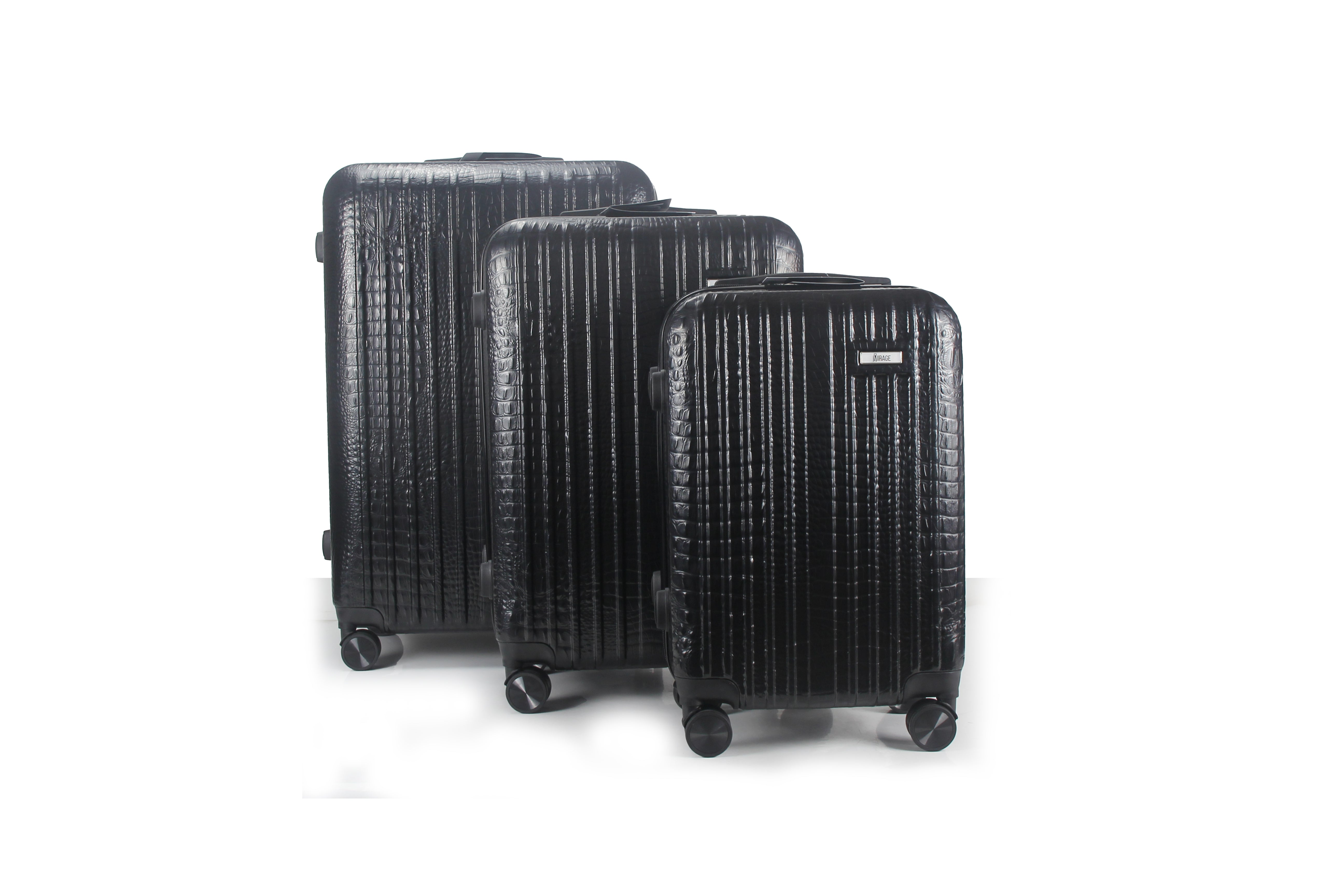 Mirage Danae Abs Hard Shell Lightweight 360 Dual Spinning Wheels Combo Lock 3 Piece Luggage Set