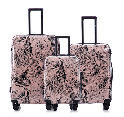 Multi-color Design ABS Hard Shell Lightweight with 360° Dual Spinning Wheels & Combo Lock – Includes 28", 24", 20" 3-Piece Luggage Set - Forest
