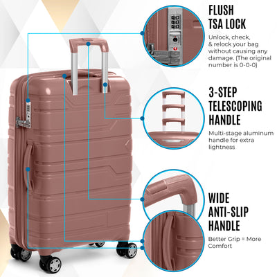 Gabbiano Spectra Collection 3 Pc Luggage Set