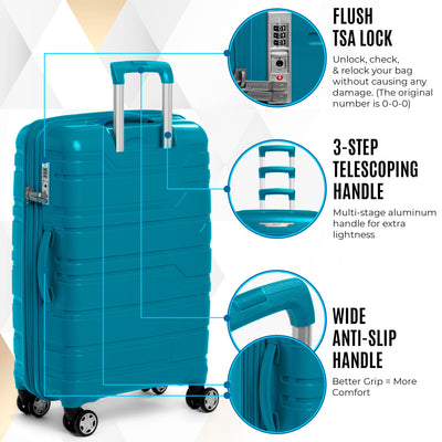 Gabbiano Spectra Collection 3 Pc Luggage Set