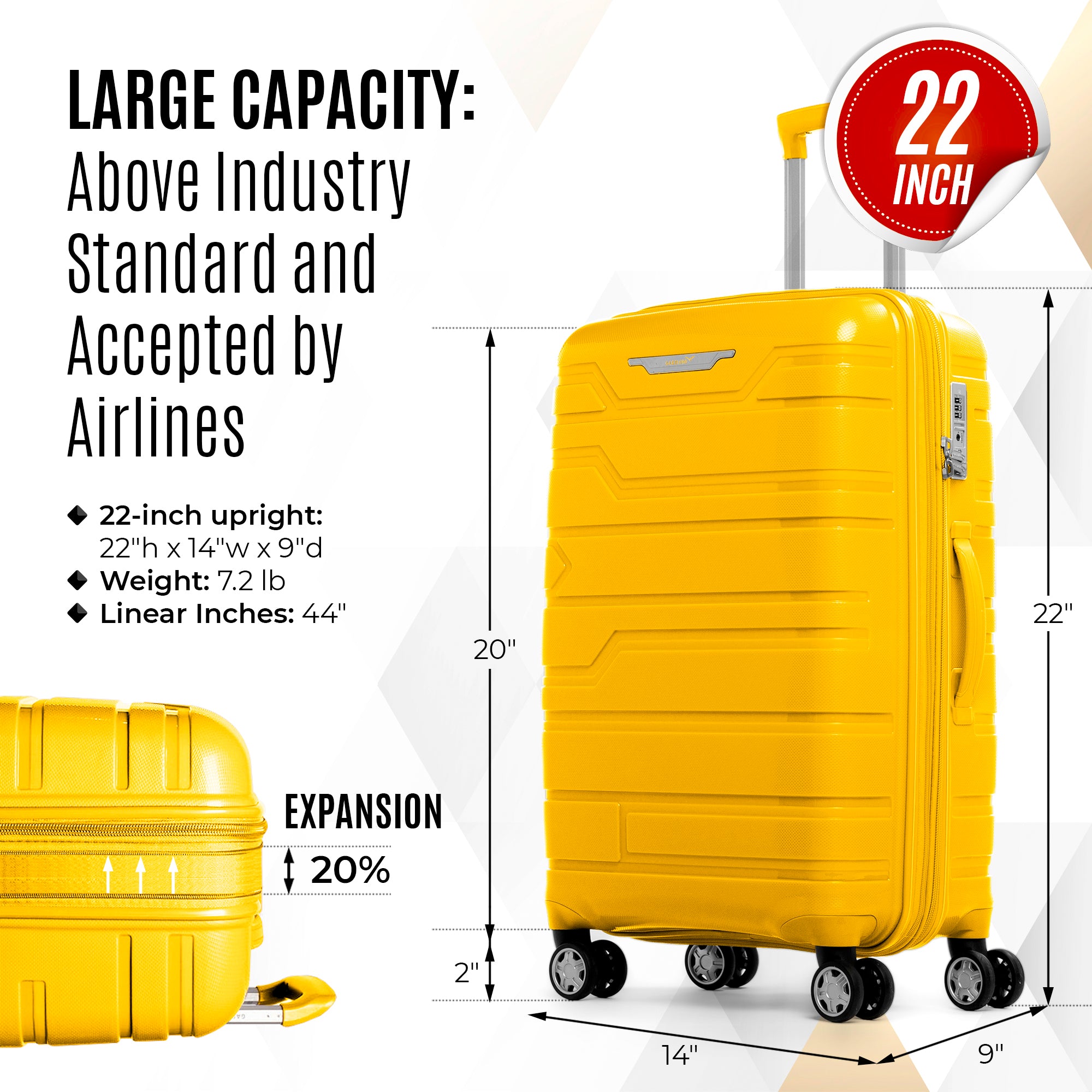 Gabbiano Spectra PP Hardside Spinner