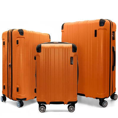 Gabbiano Bravo ABS Hardside Spinner 3 Pc Luggage Set - Orange 3 Pc Set