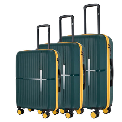 GALA 3-Piece Luggage Set – Polypropylene Hardshell, Lightweight, 360° Dual Spinning Wheels, Combo Lock - 20", 24", 28"