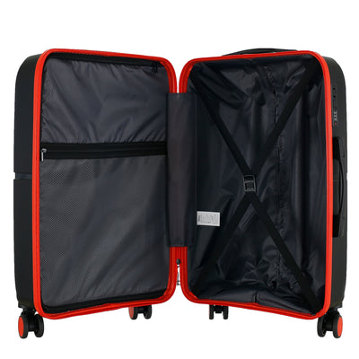 GALA 3-Piece Luggage Set – Polypropylene Hardshell, Lightweight, 360° Dual Spinning Wheels, Combo Lock - 20", 24", 28" - Black