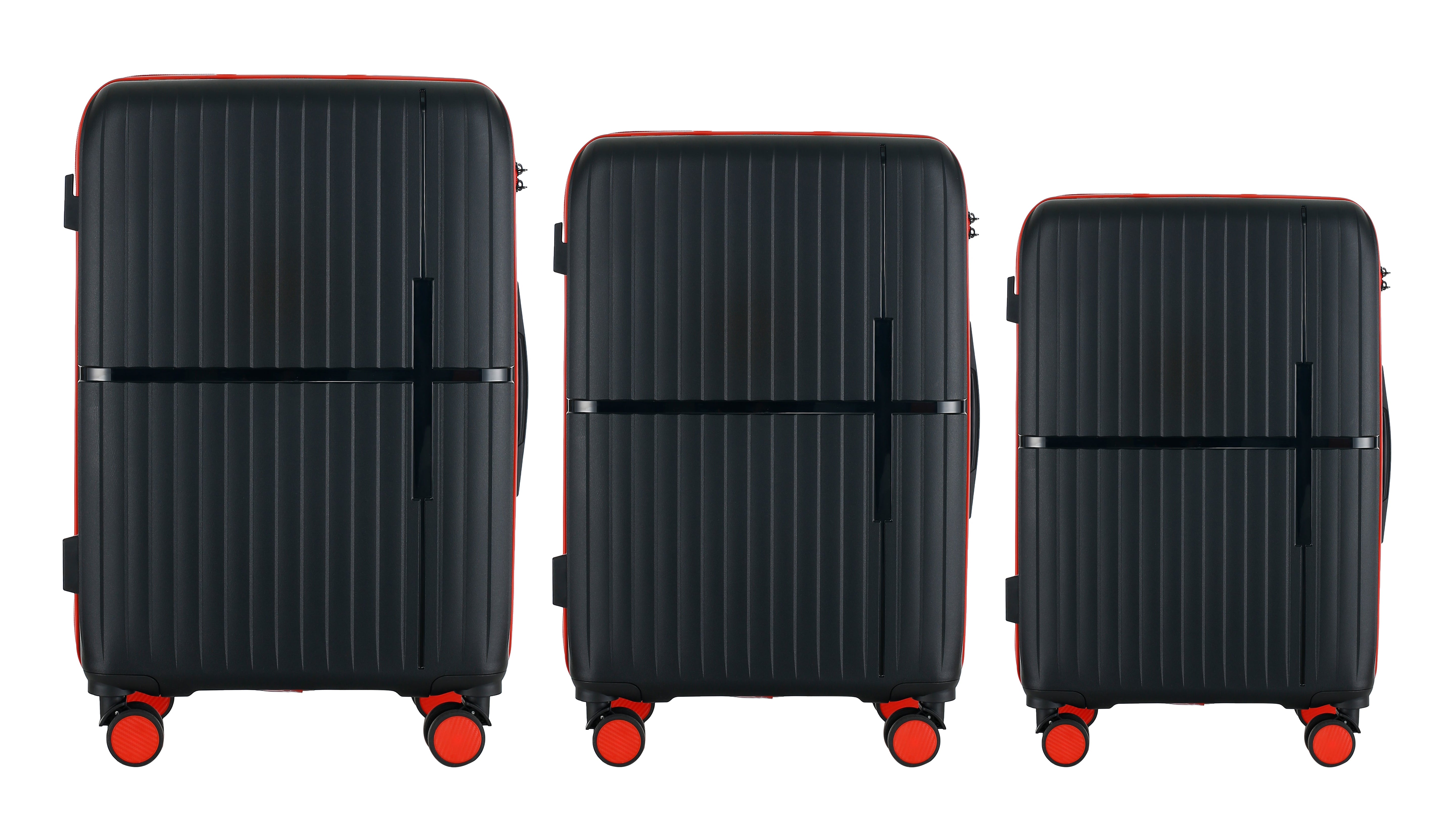 GALA 3-Piece Luggage Set – Polypropylene Hardshell, Lightweight, 360° Dual Spinning Wheels, Combo Lock - 20", 24", 28"