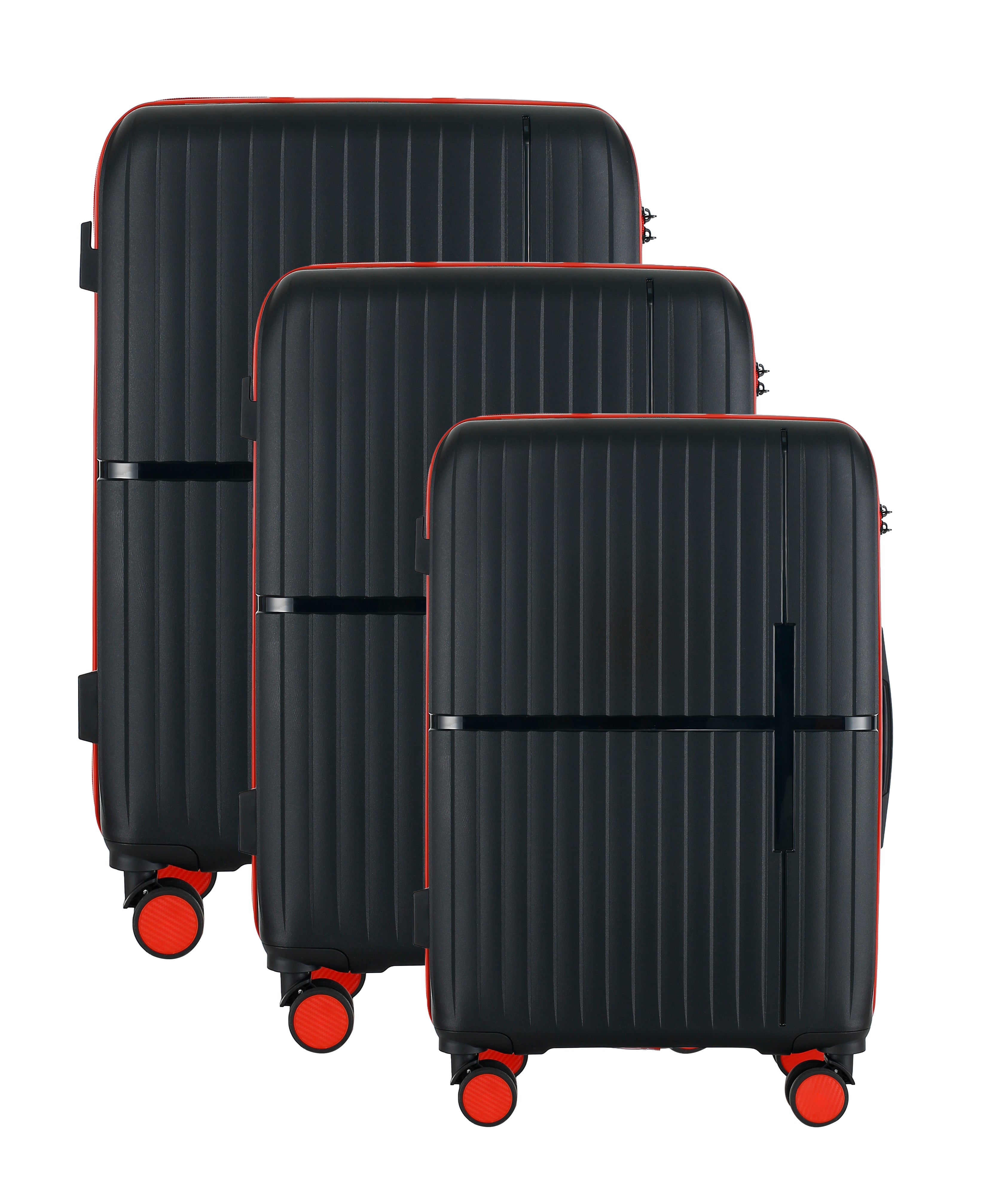 GALA 3-Piece Luggage Set – Polypropylene Hardshell, Lightweight, 360° Dual Spinning Wheels, Combo Lock - 20", 24", 28"