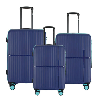 GALA 3-Piece Luggage Set – Polypropylene Hardshell, Lightweight, 360° Dual Spinning Wheels, Combo Lock - 20", 24", 28" - Navy Teal