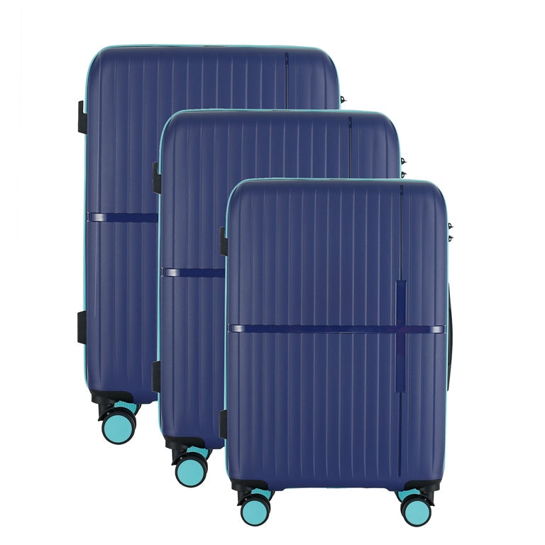 GALA 3-Piece Luggage Set – Polypropylene Hardshell, Lightweight, 360° Dual Spinning Wheels, Combo Lock - 20", 24", 28"