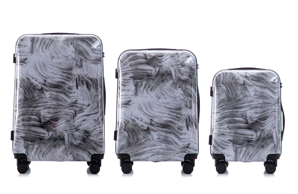 Multi-color Design ABS Hard Shell Lightweight with 360° Dual Spinning Wheels & Combo Lock – Includes 28", 24", 20" 3-Piece Luggage Set