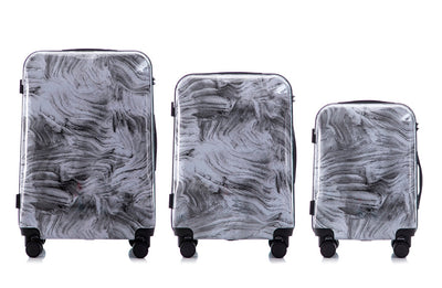 Multi-color Design ABS Hard Shell Lightweight with 360° Dual Spinning Wheels & Combo Lock – Includes 28", 24", 20" 3-Piece Luggage Set