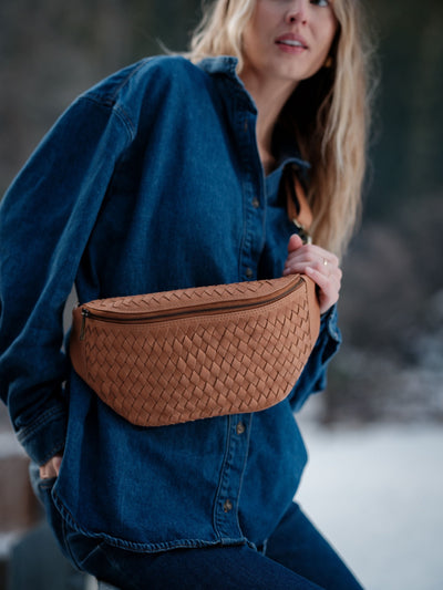 Haleiwa Woven Leather Crossbody Bag