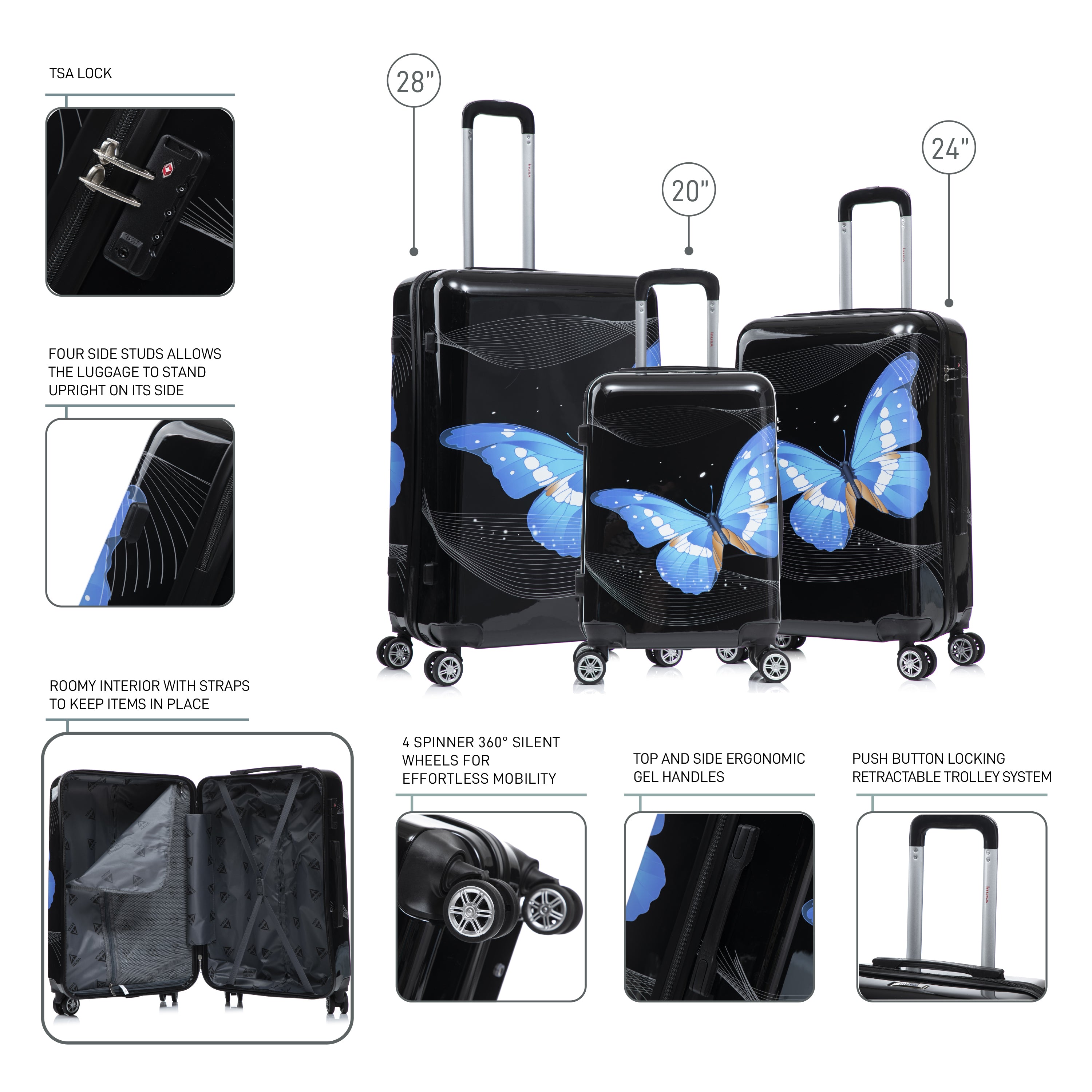 Prints 3 Piece Set 20''/24''/28''
