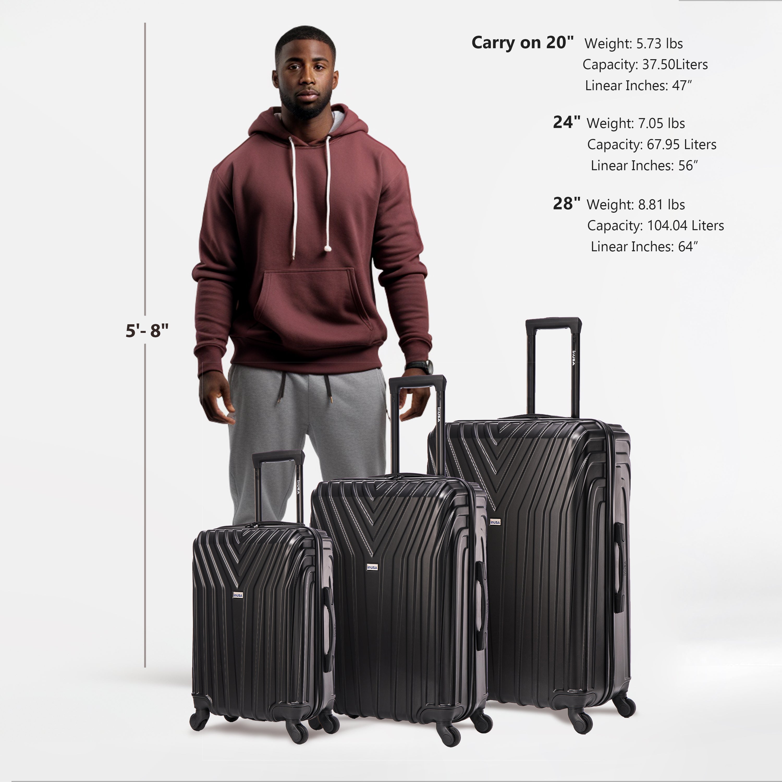 Vasty 3 Piece Set 20''/24''/28''