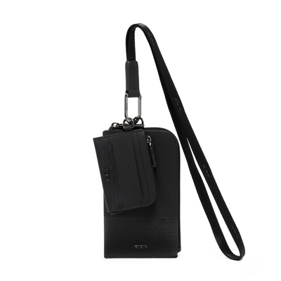 Tumi Men's Nassau S Leather Card Case and Pouch Lanyard