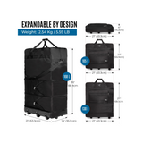 Gabbiano Collapsible 3 in 1 Expandable Luggage Rolling Duffle Bag With Enhanced Inline Wheels Rolling Luggage Large Suitcase for Men Women Foldable and Lightweight