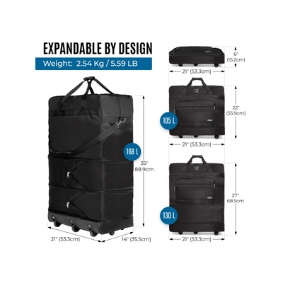 Gabbiano Collapsible Wheel Bag Heavy Duty Moving Bag 36"