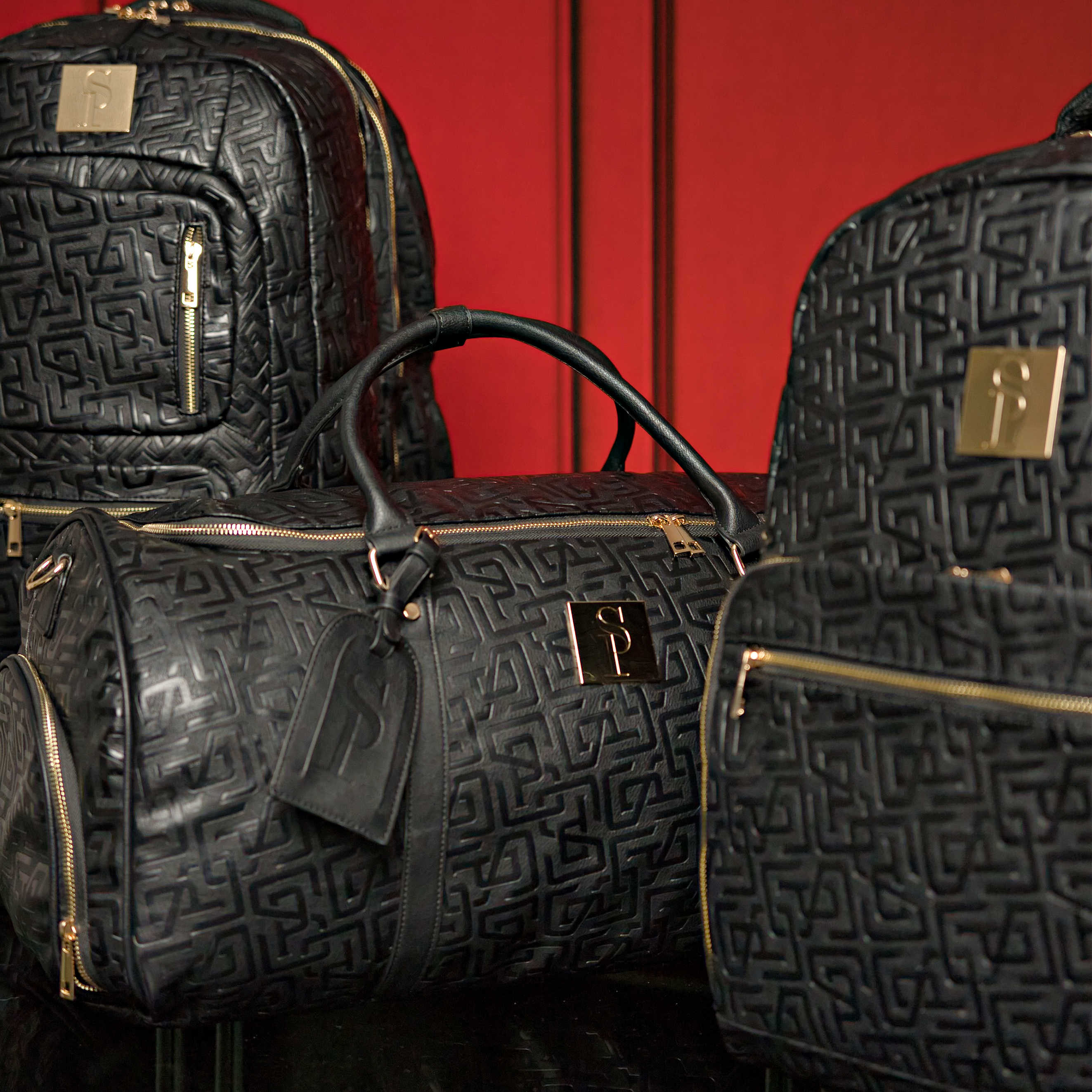 Monogram Leather 3 Bag Set (Signature Backpack, Commuter and Duffle Bag)