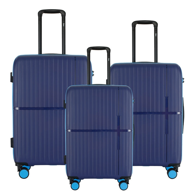 GALA 3-Piece Luggage Set – Polypropylene Hardshell, Lightweight, 360° Dual Spinning Wheels, Combo Lock - 20", 24", 28"